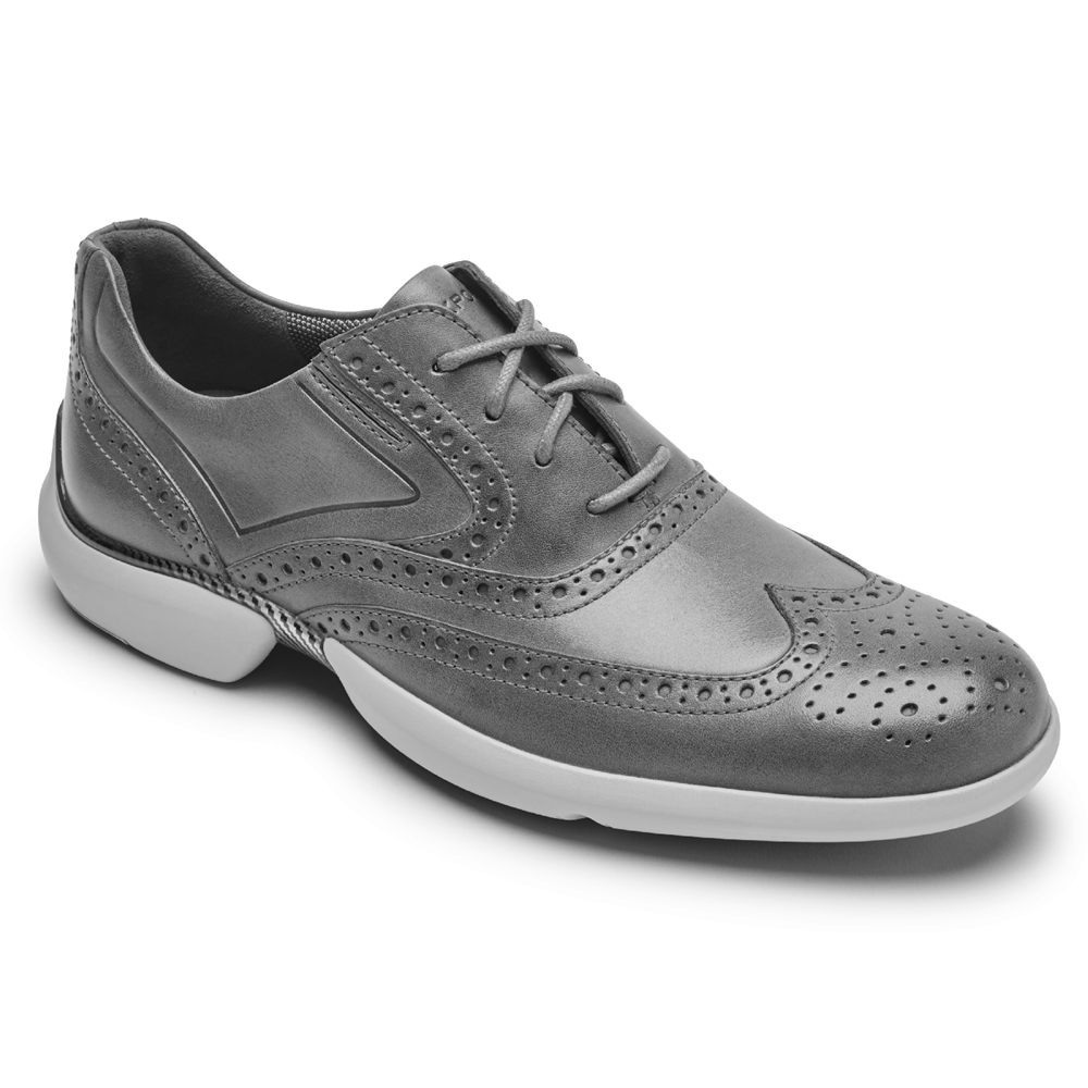 Rockport Lace Up For Mens Grey - Total Motion Advance Wingtip - EW0137542